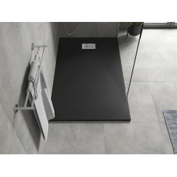 Mexen Hugo   SMC cadita  160 x 70 cm,  negru ,  capace inox - 42707016-X