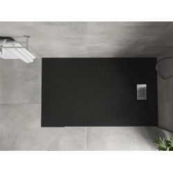 Mexen Hugo   SMC cadita  160 x 70 cm,  negru ,  capace inox - 42707016-X