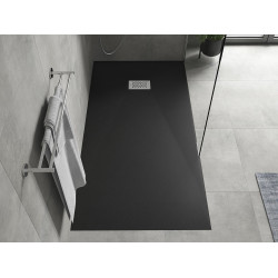 Mexen Hugo   SMC cadita  170 x 80 cm,  negru ,  capace inox - 42708017-X