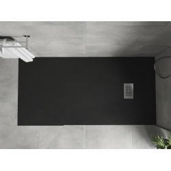 Mexen Hugo   SMC cadita  180 x 80 cm,  negru ,  capace inox - 42708018-X