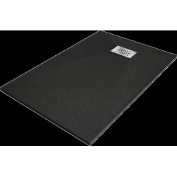 Mexen Hugo   SMC cadita  120 x 90 cm,  negru ,  capace inox - 42709012-X