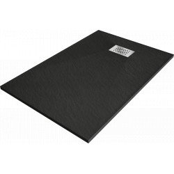 Mexen Hugo   SMC cadita  120 x 90 cm,  negru ,  capace inox - 42709012-X Cadita dus 0 Mexen