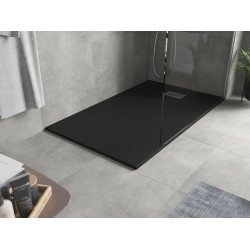Mexen Hugo   SMC cadita  140 x 90 cm,  negru ,  capace inox - 42709014-X