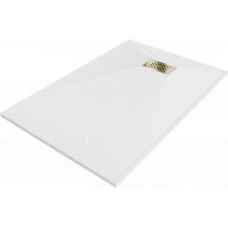 Mexen Hugo   SMC cadita  90 x 70 cm, alb ,  capace auriu - 42107090-G Cadita dus 0 Mexen