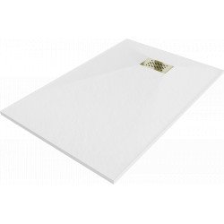 Mexen Hugo   SMC cadita  130 x 70 cm, alb ,  capace auriu - 42107013-G Cadita dus 0 Mexen