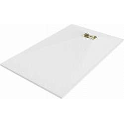 Mexen Hugo   SMC cadita  160 x 70 cm, alb ,  capace auriu - 42107016-G Cadita dus 0 Mexen