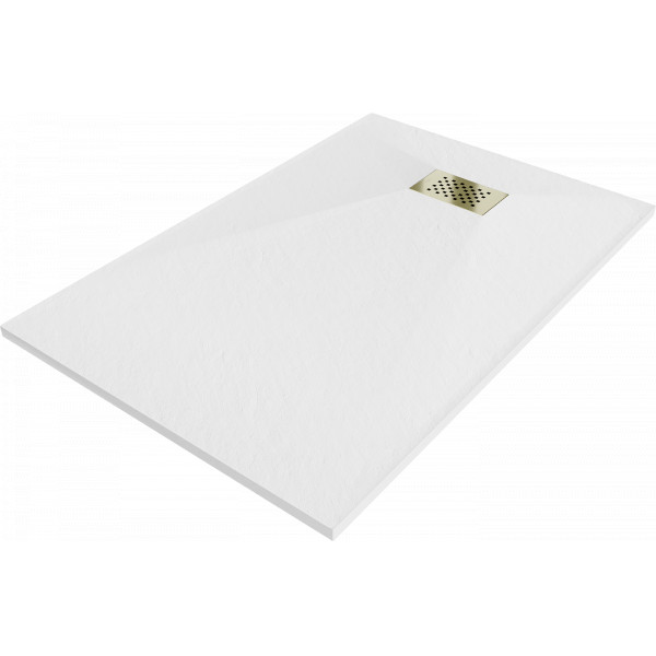 Mexen Hugo   SMC cadita  120 x 80 cm, alb ,  capace auriu - 42108012-G