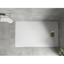 Mexen Hugo   SMC cadita  150 x 80 cm, alb ,  capace auriu - 42108015-G