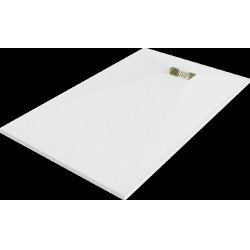 Mexen Hugo   SMC cadita  160 x 80 cm, alb ,  capace auriu - 42108016-G