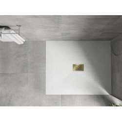Mexen Hugo   SMC cadita  120 x 100 cm, alb ,  capace auriu - 42101012-G