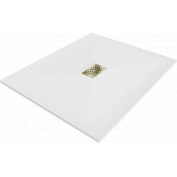 Mexen Hugo   SMC cadita  120 x 100 cm, alb ,  capace auriu - 42101012-G Cadita dus 0 Mexen