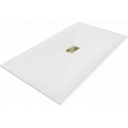Mexen Hugo   SMC cadita  170 x 100 cm, alb ,  capace auriu - 42101017-G Cadita dus 0 Mexen