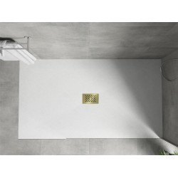 Mexen Hugo   SMC cadita  180 x 100 cm, alb ,  capace auriu - 42101018-G