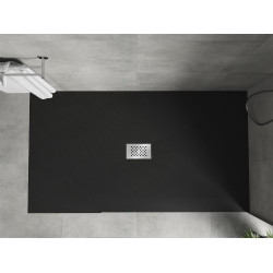 Mexen Hugo   SMC cadita  150 x 100 cm,  negru ,  capace inox - 42701015-X