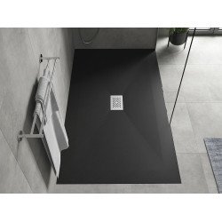Mexen Hugo   SMC cadita  150 x 100 cm,  negru ,  capace inox - 42701015-X