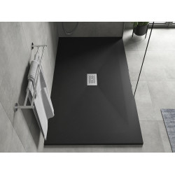 Mexen Hugo   SMC cadita  150 x 100 cm,  negru ,  capace inox - 42701015-X