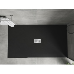 Mexen Hugo   SMC cadita  160 x 100 cm,  negru ,  capace inox - 42701016-X