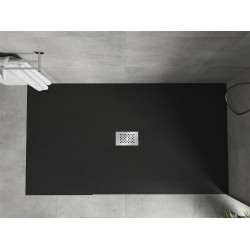 Mexen Hugo   SMC cadita  160 x 100 cm,  negru ,  capace inox - 42701016-X