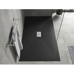 Mexen Hugo   SMC cadita  160 x 100 cm,  negru ,  capace inox - 42701016-X
