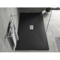 Mexen Hugo   SMC cadita  170 x 100 cm,  negru ,  capace inox - 42701017-X