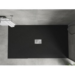 Mexen Hugo   SMC cadita  180 x 100 cm,  negru ,  capace inox - 42701018-X
