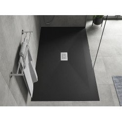 Mexen Hugo   SMC cadita  180 x 100 cm,  negru ,  capace inox - 42701018-X