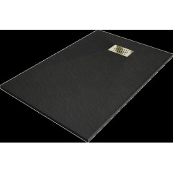 Mexen Hugo   SMC cadita  100 x 80 cm,  negru ,  capace auriu - 42708010-G