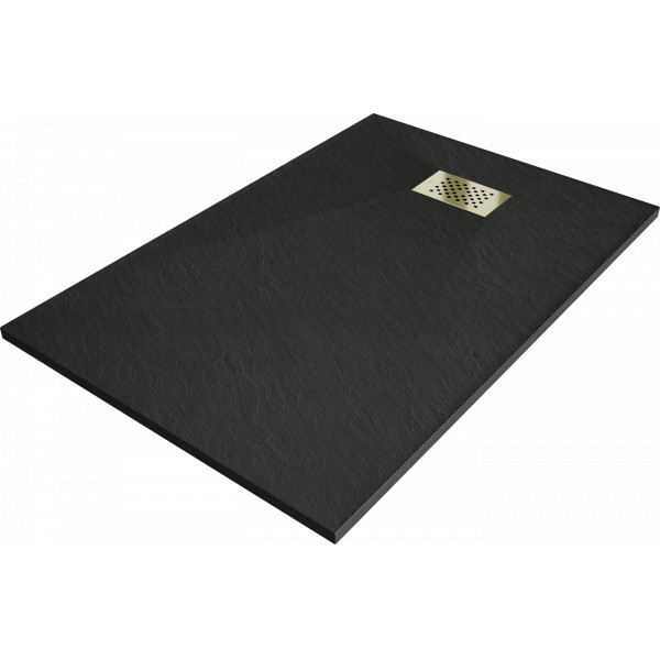 Mexen Hugo   SMC cadita  120 x 80 cm,  negru ,  capace auriu - 42708012-G