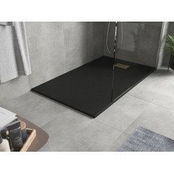 Mexen Hugo   SMC cadita  140 x 80 cm,  negru ,  capace auriu - 42708014-G