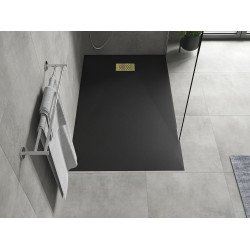 Mexen Hugo   SMC cadita  140 x 80 cm,  negru ,  capace auriu - 42708014-G
