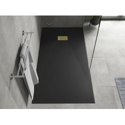 Mexen Hugo   SMC cadita  170 x 80 cm,  negru ,  capace auriu - 42708017-G