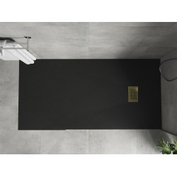 Mexen Hugo   SMC cadita  170 x 80 cm,  negru ,  capace auriu - 42708017-G