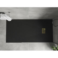 Mexen Hugo   SMC cadita  170 x 80 cm,  negru ,  capace auriu - 42708017-G