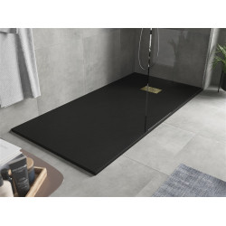 Mexen Hugo   SMC cadita  180 x 80 cm,  negru ,  capace auriu - 42708018-G