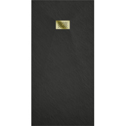 Mexen Hugo   SMC cadita  180 x 80 cm,  negru ,  capace auriu - 42708018-G