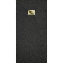 Mexen Hugo   SMC cadita  180 x 80 cm,  negru ,  capace auriu - 42708018-G