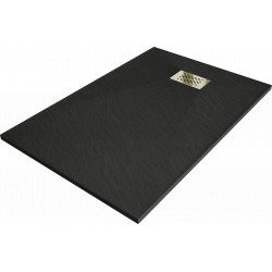 Mexen Hugo   SMC cadita  130 x 90 cm,  negru ,  capace auriu - 42709013-G Cadita dus 0 Mexen