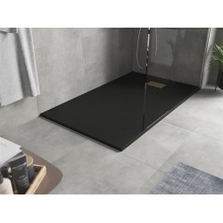Mexen Hugo   SMC cadita  140 x 90 cm,  negru ,  capace auriu - 42709014-G
