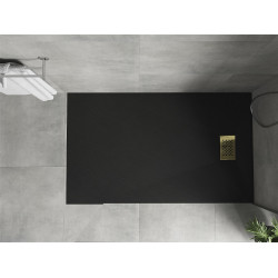Mexen Hugo   SMC cadita  150 x 90 cm,  negru ,  capace auriu - 42709015-G