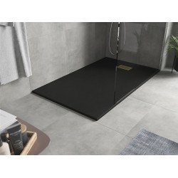 Mexen Hugo   SMC cadita  150 x 90 cm,  negru ,  capace auriu - 42709015-G