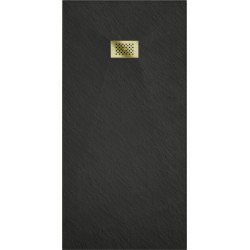Mexen Hugo   SMC cadita  170 x 90 cm,  negru ,  capace auriu - 42709017-G