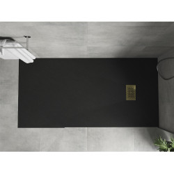 Mexen Hugo   SMC cadita  180 x 90 cm,  negru ,  capace auriu - 42709018-G