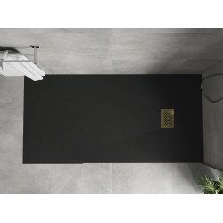 Mexen Hugo   SMC cadita  180 x 90 cm,  negru ,  capace auriu - 42709018-G