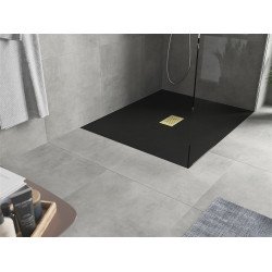 Mexen Hugo   SMC cadita  110 x 100 cm,  negru ,  capace auriu - 42701011-G Cadita dus 0 Mexen