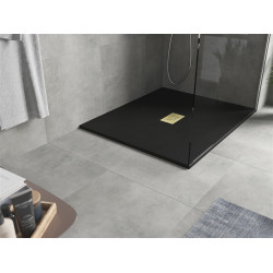Mexen Hugo   SMC cadita  120 x 100 cm,  negru ,  capace auriu - 42701012-G