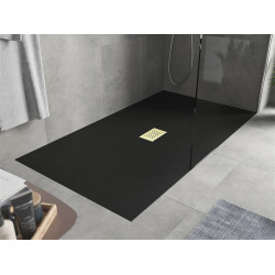 Mexen Hugo   SMC cadita  160 x 100 cm,  negru ,  capace auriu - 42701016-G