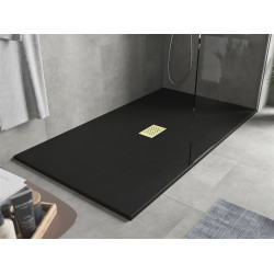 Mexen Hugo   SMC cadita  160 x 100 cm,  negru ,  capace auriu - 42701016-G