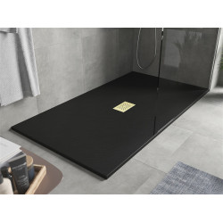 Mexen Hugo   SMC cadita  170 x 100 cm,  negru ,  capace auriu - 42701017-G