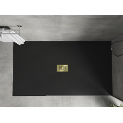 Mexen Hugo   SMC cadita  180 x 100 cm,  negru ,  capace auriu - 42701018-G