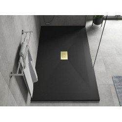 Mexen Hugo   SMC cadita  180 x 100 cm,  negru ,  capace auriu - 42701018-G